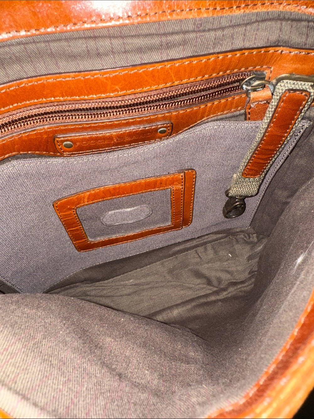 Fossil Men's Brown Leather Crossbody Messenger Bag - Picture 6 of 10
